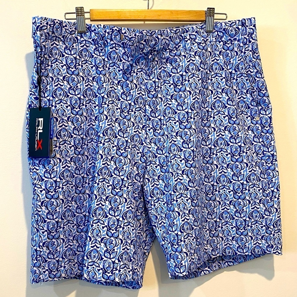 NWT Ralph Lauren RLX Golf Size 36 Printed Fish Athletic Shorts - Classic Fit